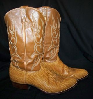 Vintage J.  Chisholm Mens Cowboy Boots (13 D tan) 5
