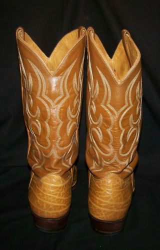 Vintage J.  Chisholm Mens Cowboy Boots (13 D tan) 6