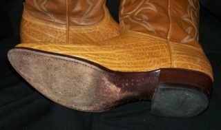 Vintage J.  Chisholm Mens Cowboy Boots (13 D tan) 7