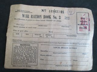 1943 United States Of America War Ration Book 3 Almost Complete