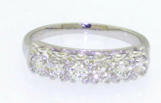 Vintage 14k white gold 0.  50ct VS1 - G diamond wedding band ring size 5.  25 2
