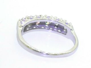 Vintage 14k white gold 0.  50ct VS1 - G diamond wedding band ring size 5.  25 4