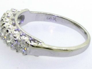 Vintage 14k white gold 0.  50ct VS1 - G diamond wedding band ring size 5.  25 5