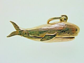 Vintage 9 Carat Yellow Gold Jonah And The Whale Opening Charm 2.  9 Grams 1956