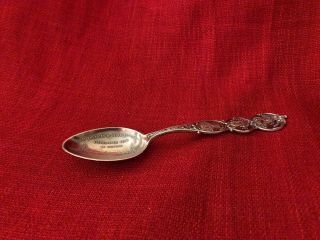 First American Mission Settlement Oregon Trail Map Sterling Souvenir Spoon 35g