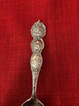 First American Mission Settlement Oregon Trail Map Sterling Souvenir Spoon 35G 3