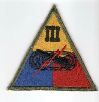 Ww 2 Us Army 3rd Armored Corps Patch Inv M393