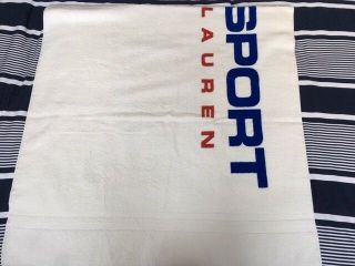 POLO SPORT RALPH LAUREN RL BEACH TOWEL.  NWT.  WITH TAGS,  WHITE.  VINTAGE 90s 3