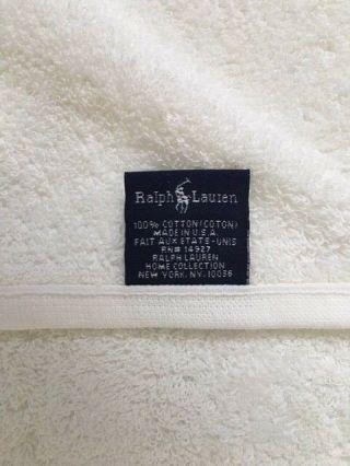 POLO SPORT RALPH LAUREN RL BEACH TOWEL.  NWT.  WITH TAGS,  WHITE.  VINTAGE 90s 5