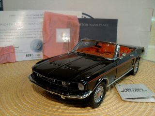 Franklin 1968 Mustang Gt.  1:24.  Ultra Rare Le Of 1968.  Nos.  Undisplayed.  Docs