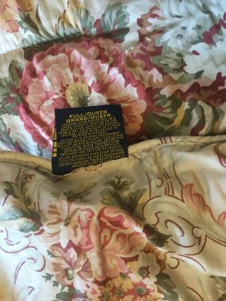 VTG Ralph Lauren Guinevere Aragon Medieval Shabby Chic Roses Queen Comforter 3
