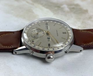 Vintage Movado Triple - Date Calendar Wristwatch 33mm Steel NR 4