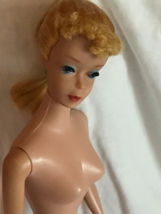 Vintage Barbie doll No.  5 Ponytail Ultra RARE Green ear read 7