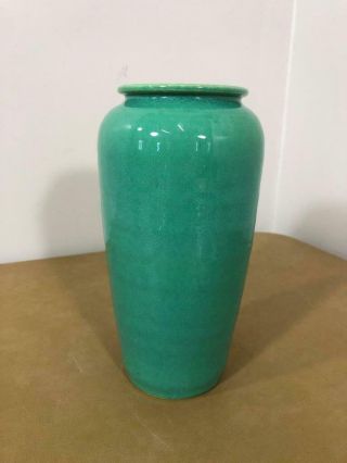 Vintage Arts Crafts Mission Style Green American California Pottery 7 1/2 " Vase