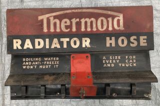Vintage Thermold Radiator Hose Store Display Rack Metal Sign Gas & Oil