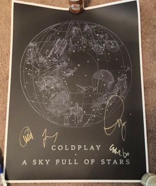 Coldplay Signed Lithograph Rare