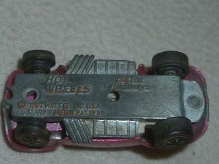 VINTAGE HOTWHEELS REDLINE METALLIC HOT PINK CUSTOM VOLKSWAGON 1968 MATTEL RARE 6