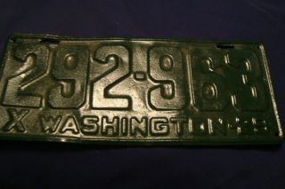 Vintage Washington License Plate 1929