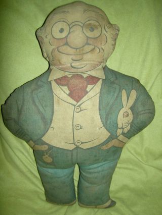 Large Antique Cloth Comic Doll,  " Foxy Grandpa ",  Art Fabric Mills Nyc Pat 