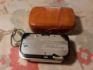 Vintage Mec 16 Gold Subminiature Camera W/ Case And Chain Made In Germany