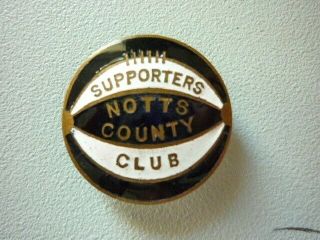 Vintage Notts County Supporters Club Enamel Football Lapel Badge By W O.  Lewis