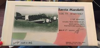 Rare Vintage Models Vm48001 1/48 Savoia Marchetti Sm - 79 Sparviero Resin,  Metal