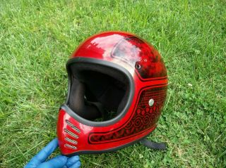 Vintage Bell Snell Moto Star 3 Iii Motorcycle Helmet Xl Extra Large Custom Red