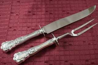 Rare Gorham Buttercup Sterling 2 Pc Steak Carving Set Gorgeous,  Sterling Handles