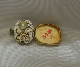 Vintage Hamilton Ladies Wrist Watch in orignal Case 14K Solid Gold 5