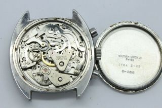 VINTAGE Waltham Mens 40mm Steel Chronograph Watch Valjoux 7733 Surfboard REPAIR 5