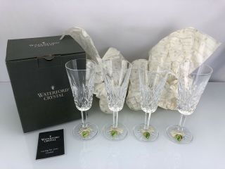 Vintage Waterford Crystal Lismore Flute Champagne 7 " 1/4 " Set Of 4 Glasses