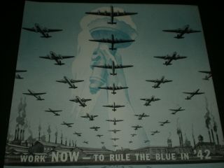 1942 WORK NOW TO RULE THE BLUE IN 42 WWII vintage HOWARD AIRCRAFT Trade print ad 2