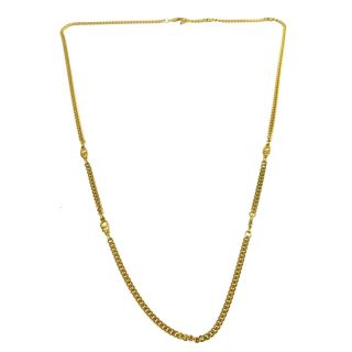 Authentic Christian Dior Vintage Logos Gold Chain Necklace Ak32564