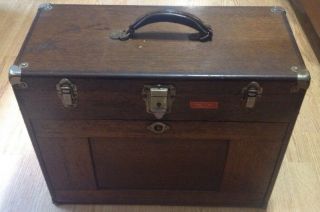 Vintage H.  Gerstner & Sons Model 042 11 Drawer Oak Machinist Tool Box Chest 2