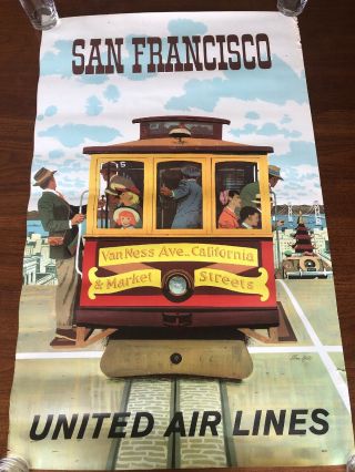 - United Air Lines Travel Poster - San Francisco - Stan Galli - Rare