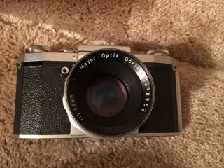 Rare Meyer - Optik Gorlitz Primoplan 1:1.  9/58 Vintage Lens With Hood Or Cover 4