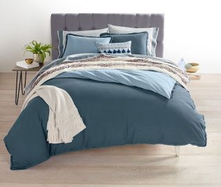 Whim By Martha Stewart 2 - Piece Twin Cotton Linen Reversible Comforter Sham Set