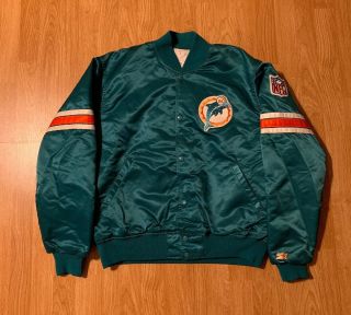 Vintage 90s Starter Miami Dolphins Satin Jacket Size Men’s Large