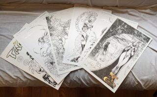 Rare Limited Topcow Prints All 6 Signed Michael Turner Witchblade Darkness Fatho