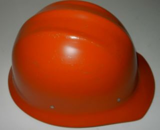 Vintage Orange Aluminum Bullard 502 Hard Hat Ironworker