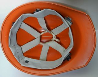 VINTAGE orange ALUMINUM BULLARD 502 Hard Hat IRONWORKER 2