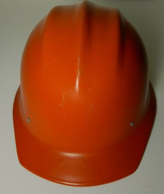 VINTAGE orange ALUMINUM BULLARD 502 Hard Hat IRONWORKER 6