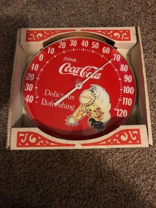 Vintage 1984 Coca Cola Tru Temp Jumbo Dial Tca Tin Thermometer