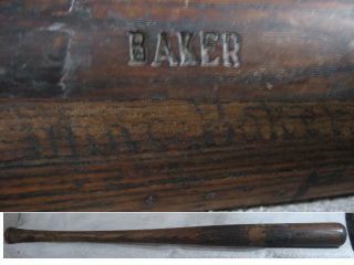 Louisville Slugger Vintage Game Bat With Mailing Label On Barrel Mike Baker
