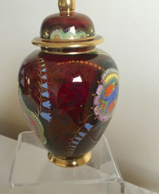 Vintage Art Deco Carlton Ware Lustre Enamels Stunning “Bell” pattern Temple Jar 3