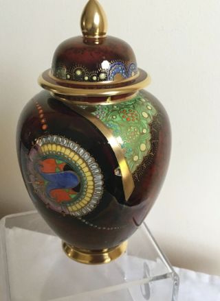 Vintage Art Deco Carlton Ware Lustre Enamels Stunning “Bell” pattern Temple Jar 4