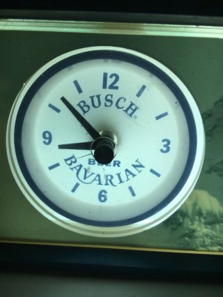 BUSCH BAVARIAN BEER advertising lighted sign clock mountains Vintage 2