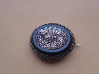 Antique Grand Tour Micro Mosaic Brooch - St.  Peter 