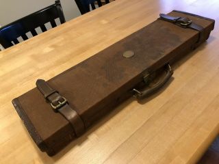 Holland & Holland Leather And Canvas Shotgun Case Vintage Rook Rifle