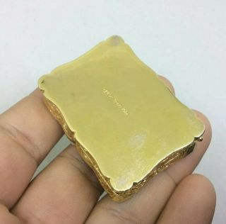 Antique Vintage 18ct Gold Plate Pill Box/Snuff Box/Trinket Box Seal Fob 4